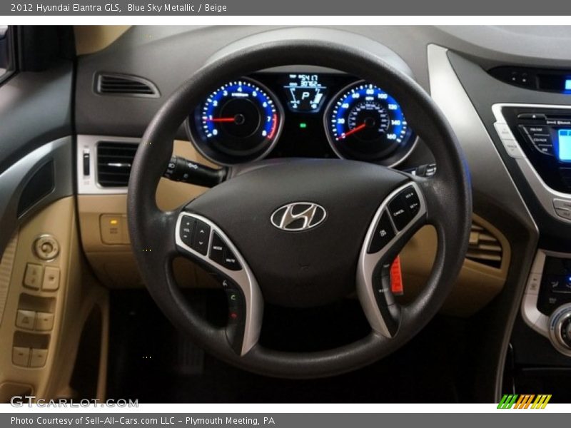 Blue Sky Metallic / Beige 2012 Hyundai Elantra GLS