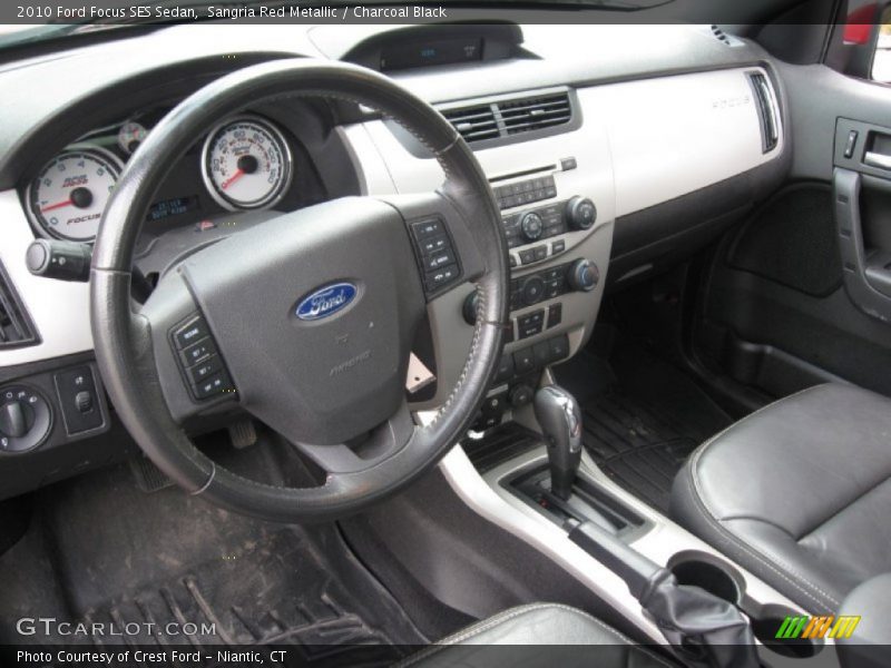Sangria Red Metallic / Charcoal Black 2010 Ford Focus SES Sedan