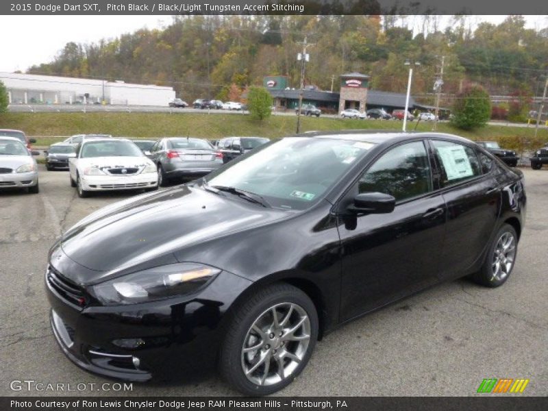 Pitch Black / Black/Light Tungsten Accent Stitching 2015 Dodge Dart SXT