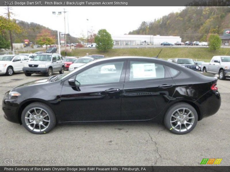 Pitch Black / Black/Light Tungsten Accent Stitching 2015 Dodge Dart SXT