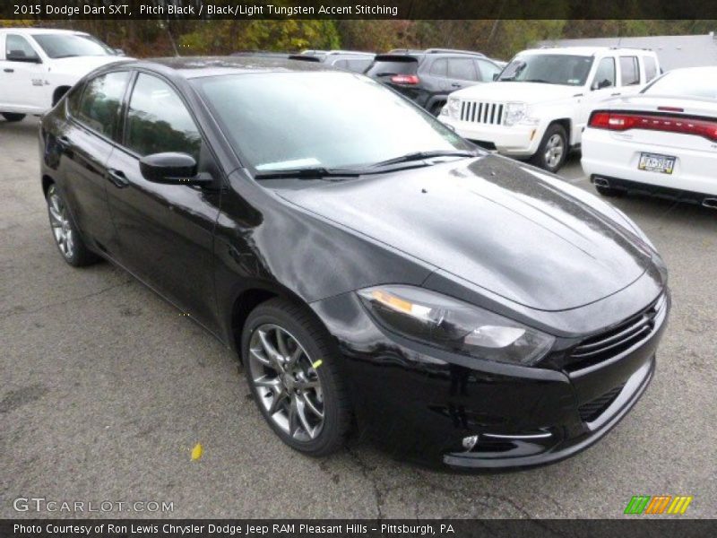 Pitch Black / Black/Light Tungsten Accent Stitching 2015 Dodge Dart SXT
