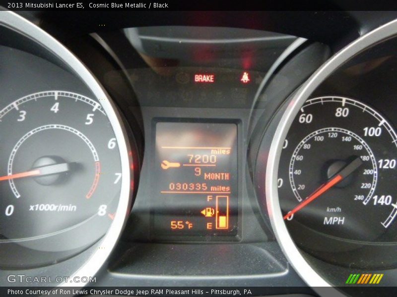 Cosmic Blue Metallic / Black 2013 Mitsubishi Lancer ES