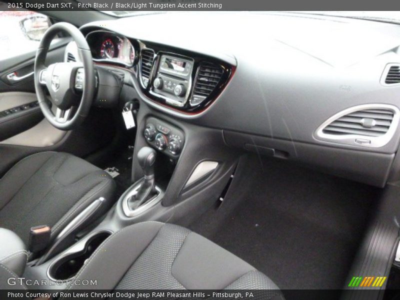 Pitch Black / Black/Light Tungsten Accent Stitching 2015 Dodge Dart SXT