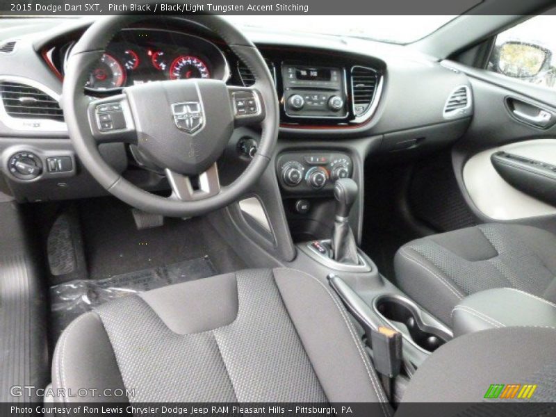 Pitch Black / Black/Light Tungsten Accent Stitching 2015 Dodge Dart SXT