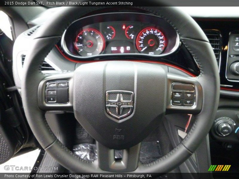 Pitch Black / Black/Light Tungsten Accent Stitching 2015 Dodge Dart SXT