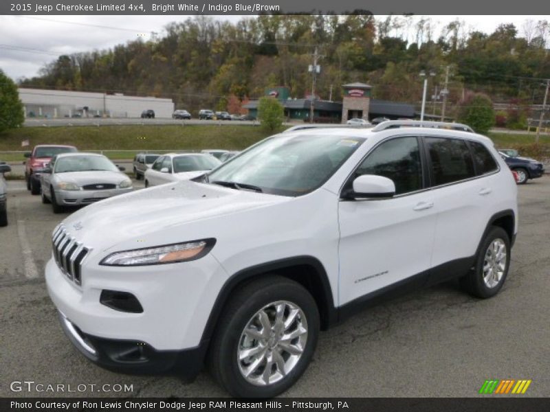 Bright White / Indigo Blue/Brown 2015 Jeep Cherokee Limited 4x4