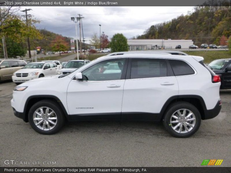 Bright White / Indigo Blue/Brown 2015 Jeep Cherokee Limited 4x4