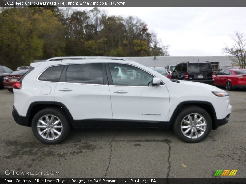 Bright White / Indigo Blue/Brown 2015 Jeep Cherokee Limited 4x4