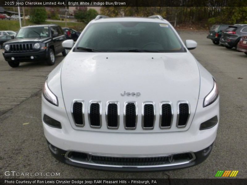 Bright White / Indigo Blue/Brown 2015 Jeep Cherokee Limited 4x4