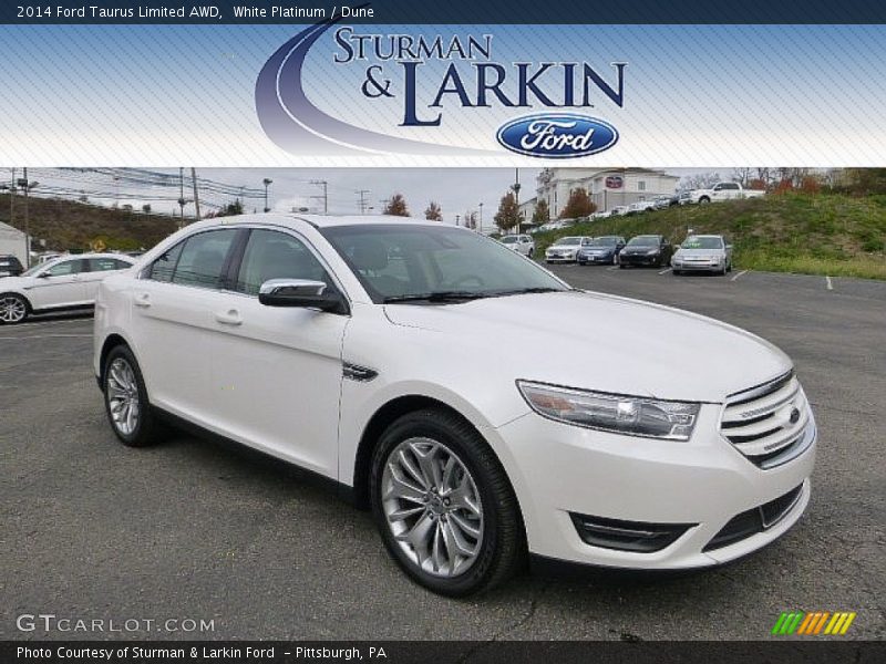 White Platinum / Dune 2014 Ford Taurus Limited AWD