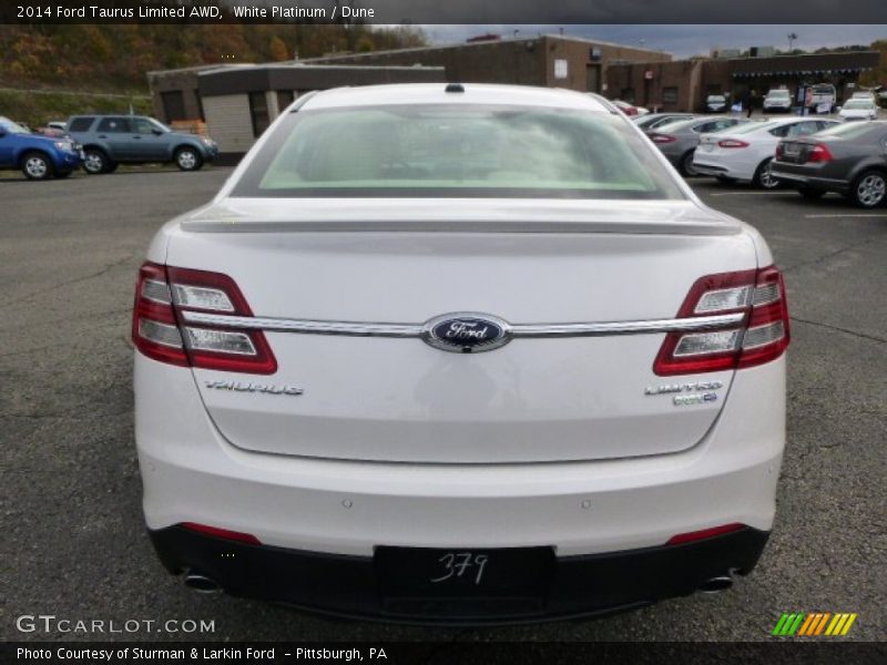 White Platinum / Dune 2014 Ford Taurus Limited AWD