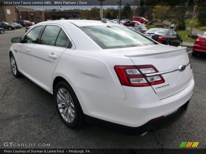 White Platinum / Dune 2014 Ford Taurus Limited AWD