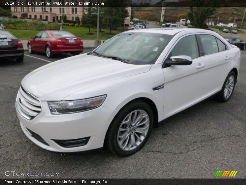White Platinum / Dune 2014 Ford Taurus Limited AWD
