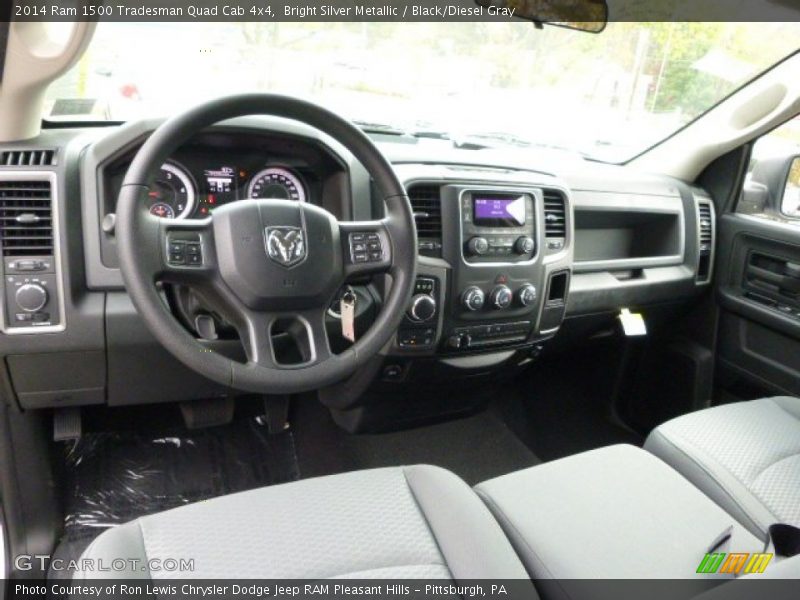 Bright Silver Metallic / Black/Diesel Gray 2014 Ram 1500 Tradesman Quad Cab 4x4