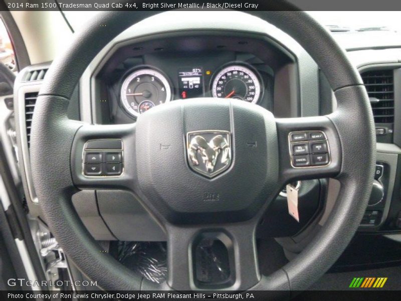 Bright Silver Metallic / Black/Diesel Gray 2014 Ram 1500 Tradesman Quad Cab 4x4