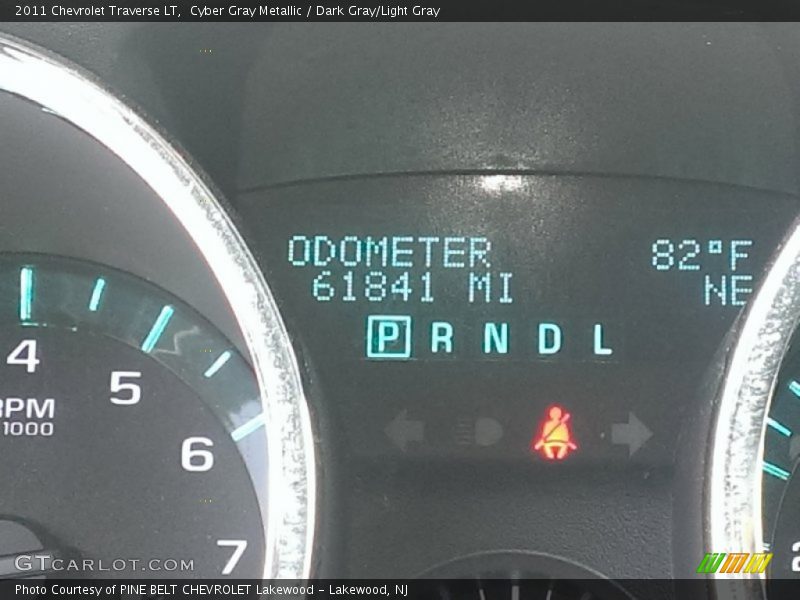 Cyber Gray Metallic / Dark Gray/Light Gray 2011 Chevrolet Traverse LT