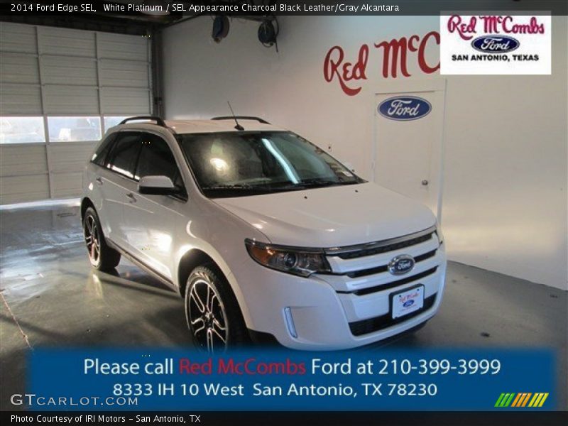 White Platinum / SEL Appearance Charcoal Black Leather/Gray Alcantara 2014 Ford Edge SEL
