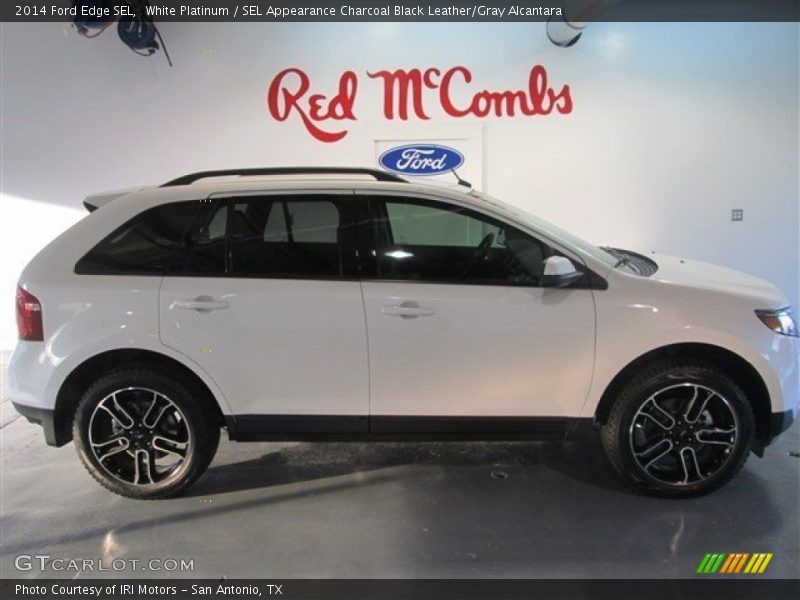 White Platinum / SEL Appearance Charcoal Black Leather/Gray Alcantara 2014 Ford Edge SEL