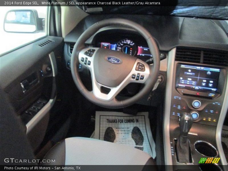 White Platinum / SEL Appearance Charcoal Black Leather/Gray Alcantara 2014 Ford Edge SEL