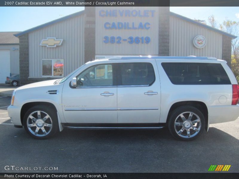 White Diamond / Cocoa/Light Cashmere 2007 Cadillac Escalade ESV AWD