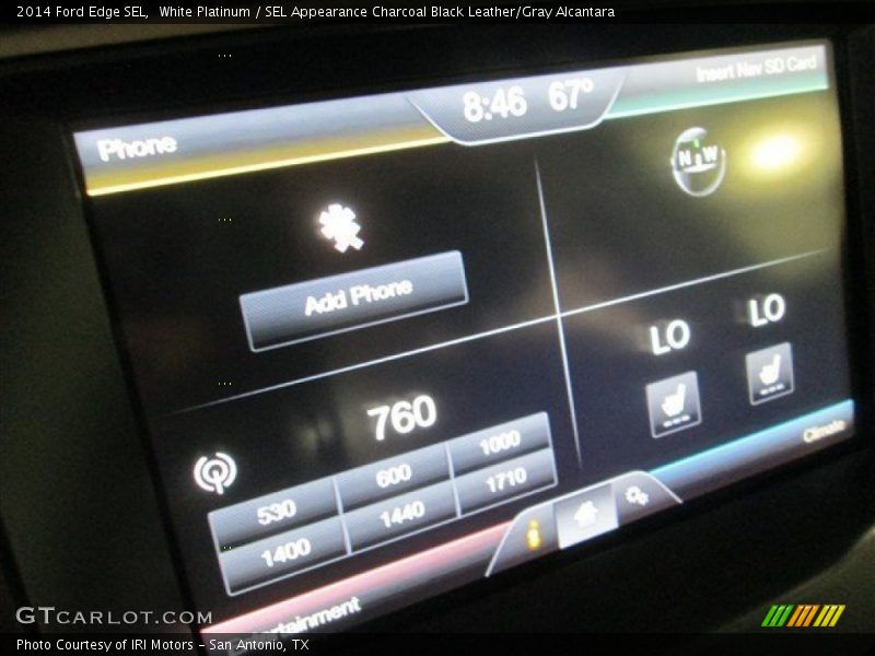White Platinum / SEL Appearance Charcoal Black Leather/Gray Alcantara 2014 Ford Edge SEL