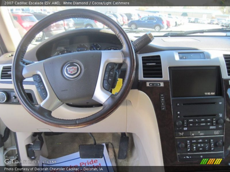 White Diamond / Cocoa/Light Cashmere 2007 Cadillac Escalade ESV AWD