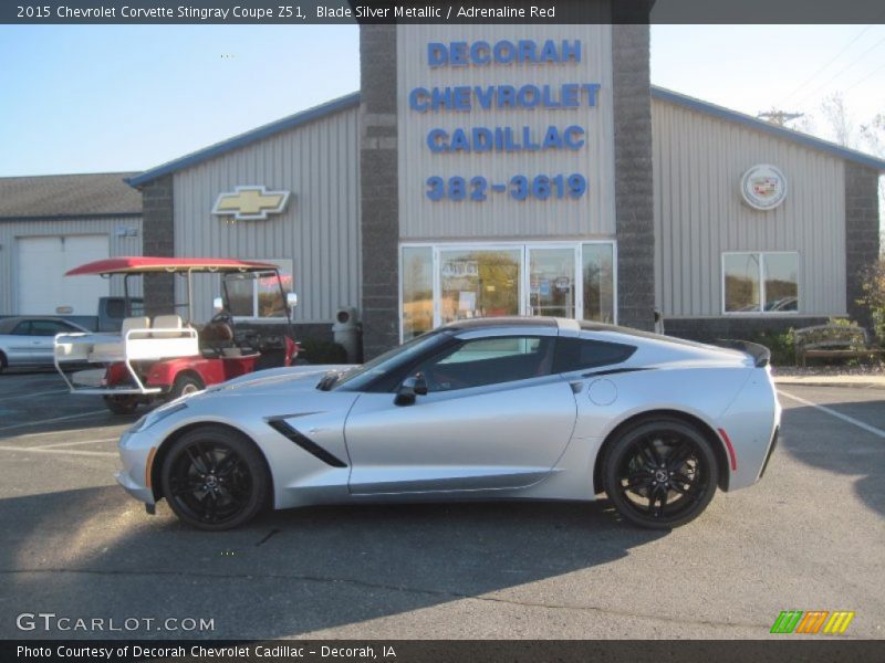 Blade Silver Metallic / Adrenaline Red 2015 Chevrolet Corvette Stingray Coupe Z51