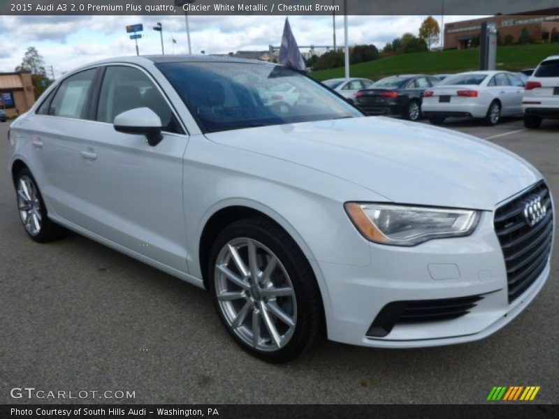 Glacier White Metallic / Chestnut Brown 2015 Audi A3 2.0 Premium Plus quattro