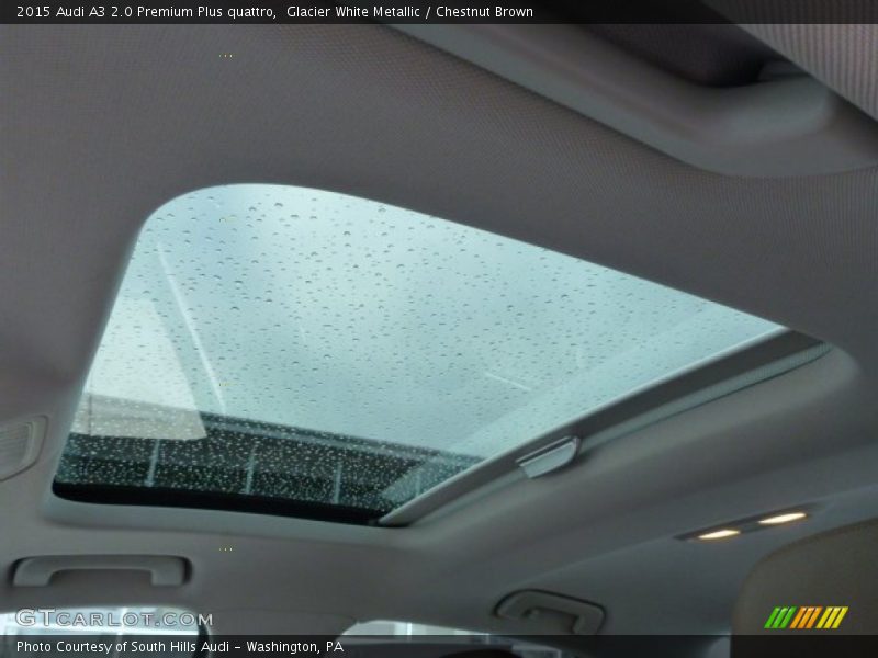 Glacier White Metallic / Chestnut Brown 2015 Audi A3 2.0 Premium Plus quattro