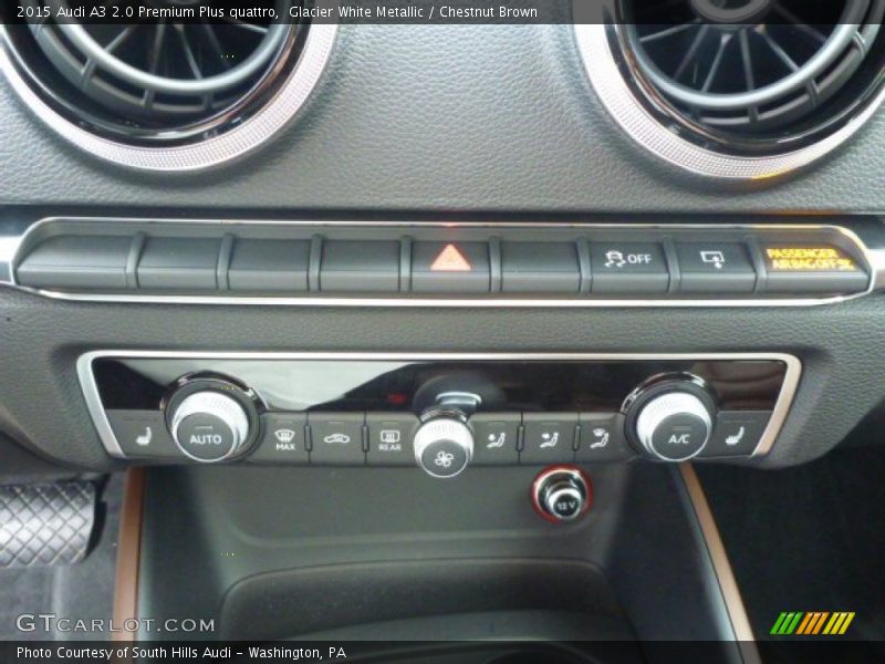 Glacier White Metallic / Chestnut Brown 2015 Audi A3 2.0 Premium Plus quattro