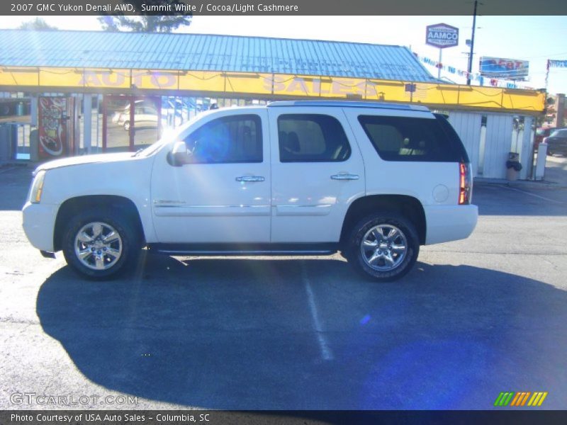 Summit White / Cocoa/Light Cashmere 2007 GMC Yukon Denali AWD