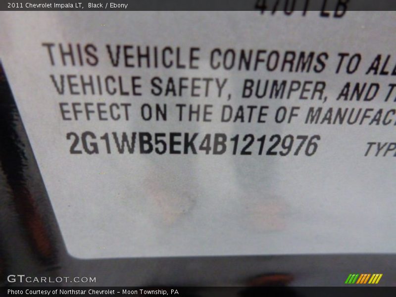 Black / Ebony 2011 Chevrolet Impala LT