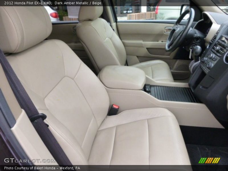 Dark Amber Metallic / Beige 2012 Honda Pilot EX-L 4WD