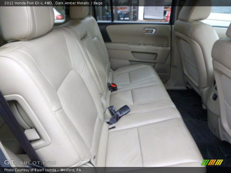 Dark Amber Metallic / Beige 2012 Honda Pilot EX-L 4WD