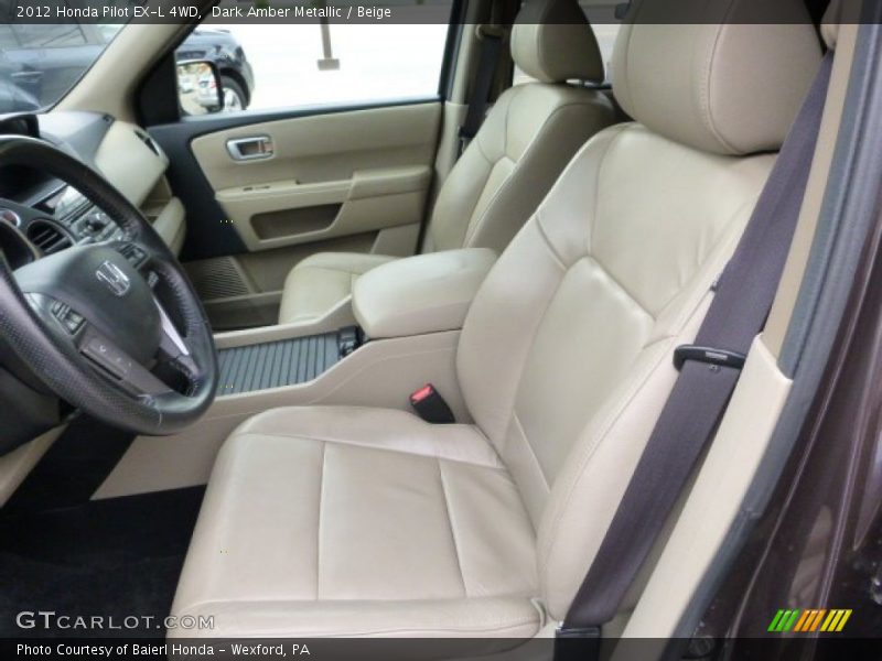 Dark Amber Metallic / Beige 2012 Honda Pilot EX-L 4WD