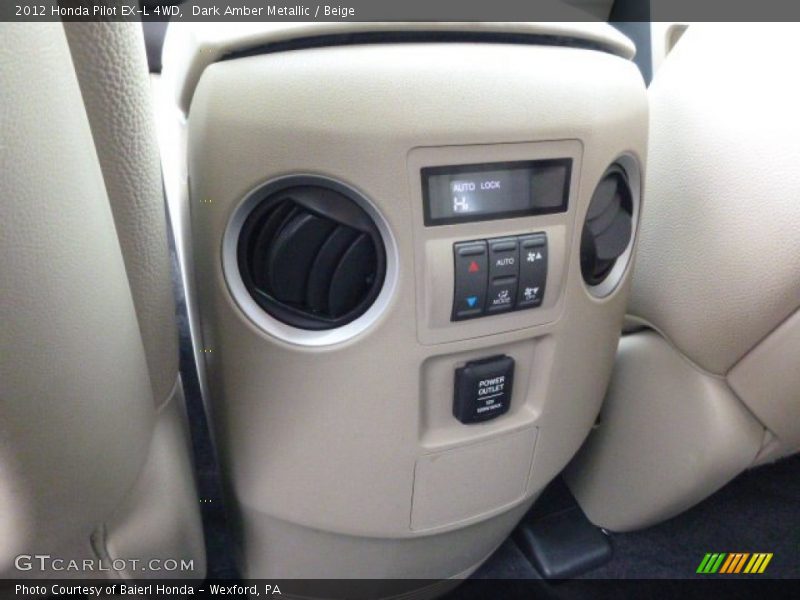Dark Amber Metallic / Beige 2012 Honda Pilot EX-L 4WD