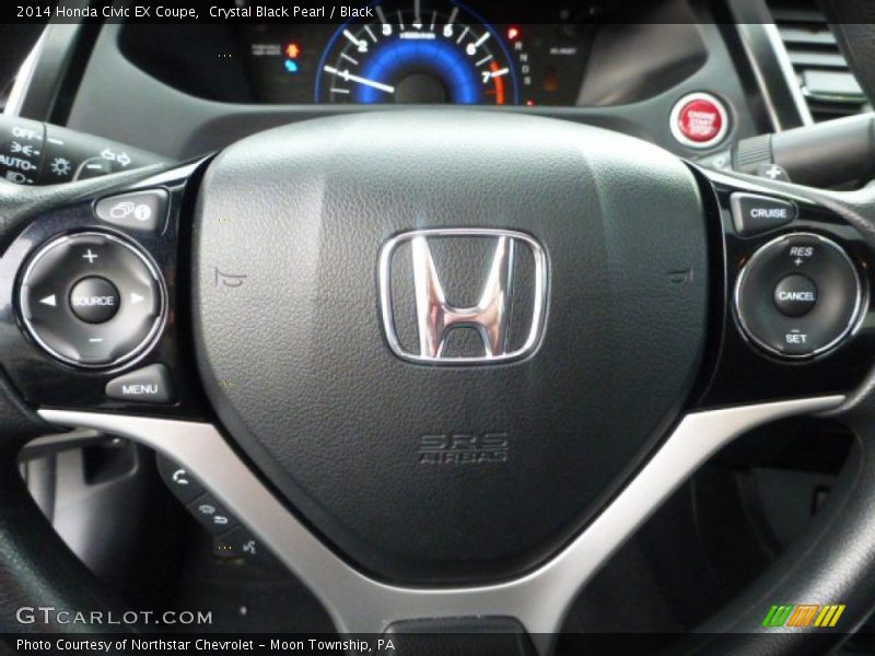 Crystal Black Pearl / Black 2014 Honda Civic EX Coupe