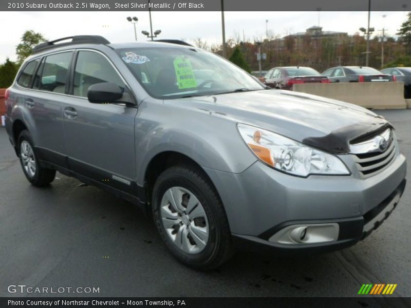 Steel Silver Metallic / Off Black 2010 Subaru Outback 2.5i Wagon