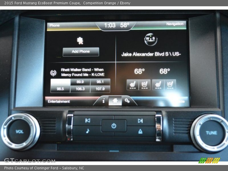 Controls of 2015 Mustang EcoBoost Premium Coupe