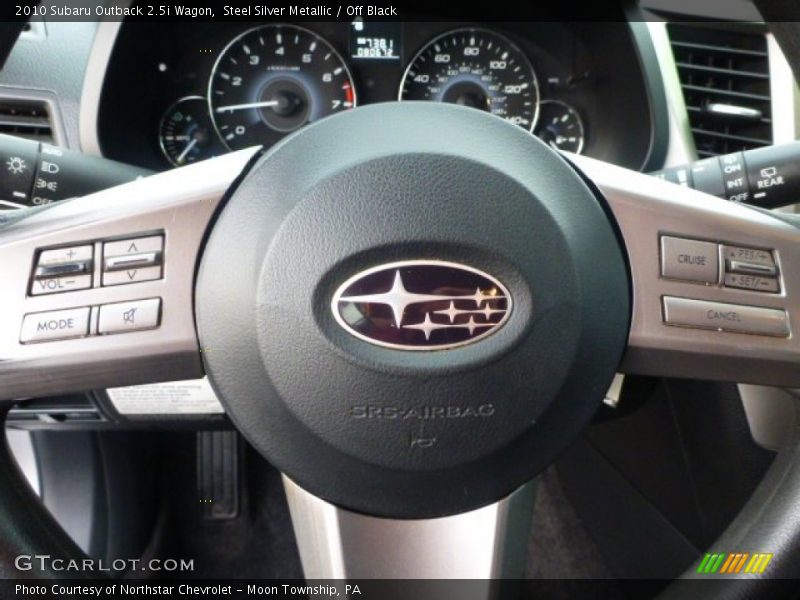 Steel Silver Metallic / Off Black 2010 Subaru Outback 2.5i Wagon