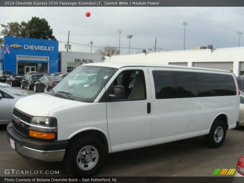 Summit White / Medium Pewter 2014 Chevrolet Express 3500 Passenger Extended LT