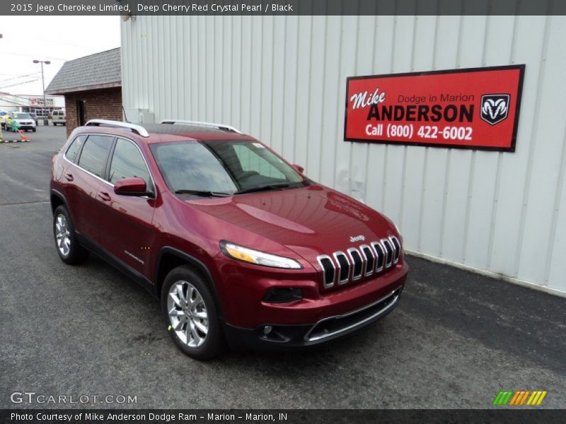 Deep Cherry Red Crystal Pearl / Black 2015 Jeep Cherokee Limited