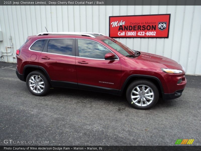 Deep Cherry Red Crystal Pearl / Black 2015 Jeep Cherokee Limited