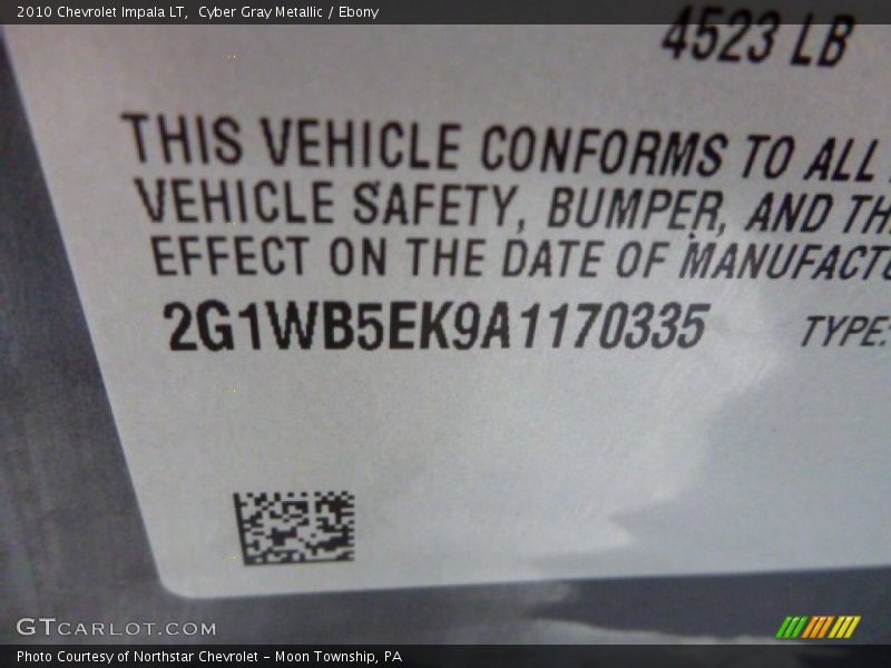 Cyber Gray Metallic / Ebony 2010 Chevrolet Impala LT