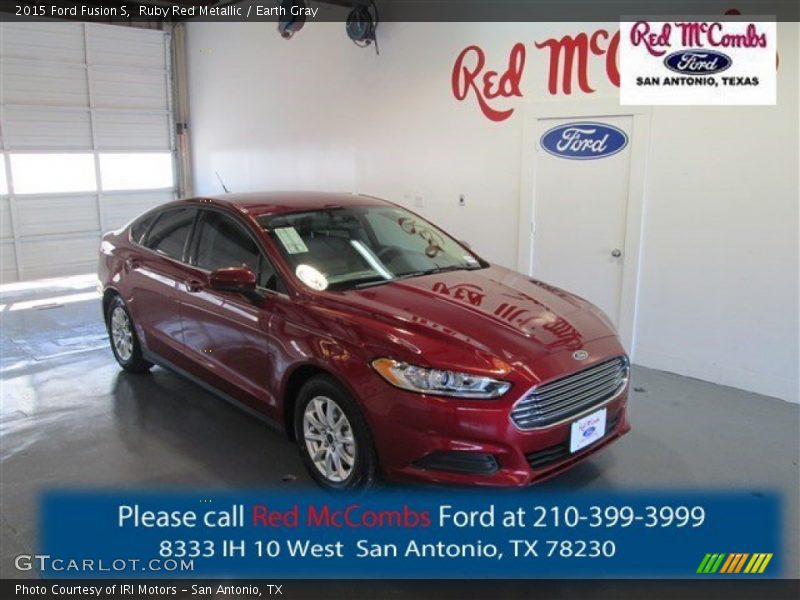 Ruby Red Metallic / Earth Gray 2015 Ford Fusion S