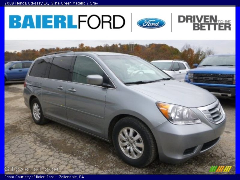 Slate Green Metallic / Gray 2009 Honda Odyssey EX