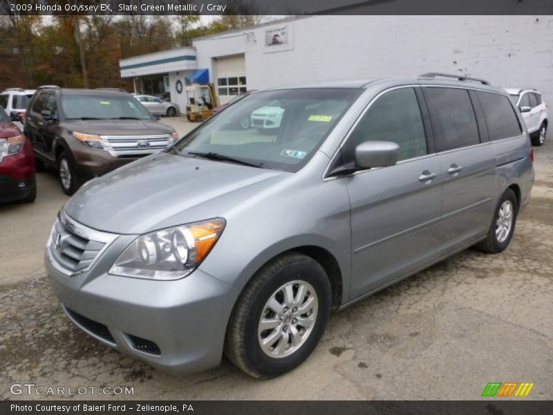Slate Green Metallic / Gray 2009 Honda Odyssey EX