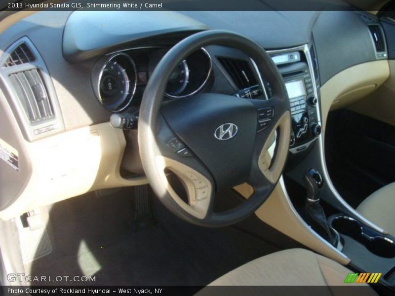 Shimmering White / Camel 2013 Hyundai Sonata GLS