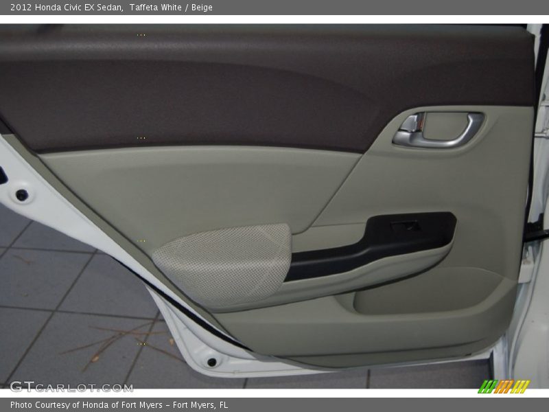 Taffeta White / Beige 2012 Honda Civic EX Sedan