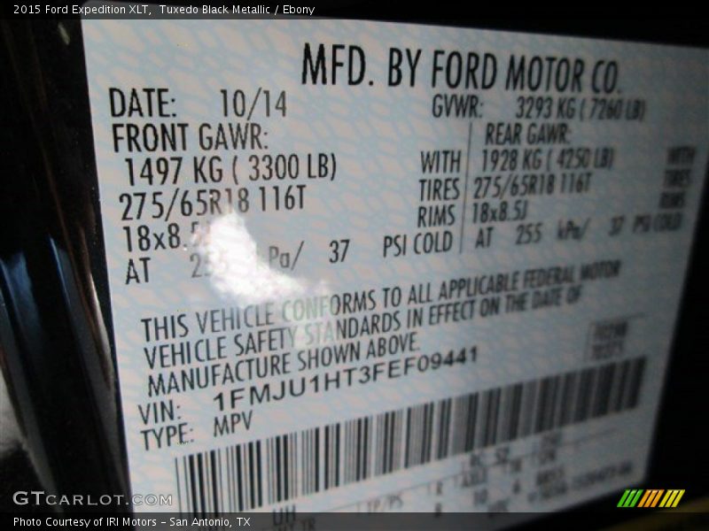 Tuxedo Black Metallic / Ebony 2015 Ford Expedition XLT